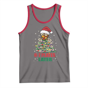 Funny 67 Christmas Tank Top 6 7 Plates Later Xmas Dinner Turkey TS11 Deep Heather Red Print Your Wear
