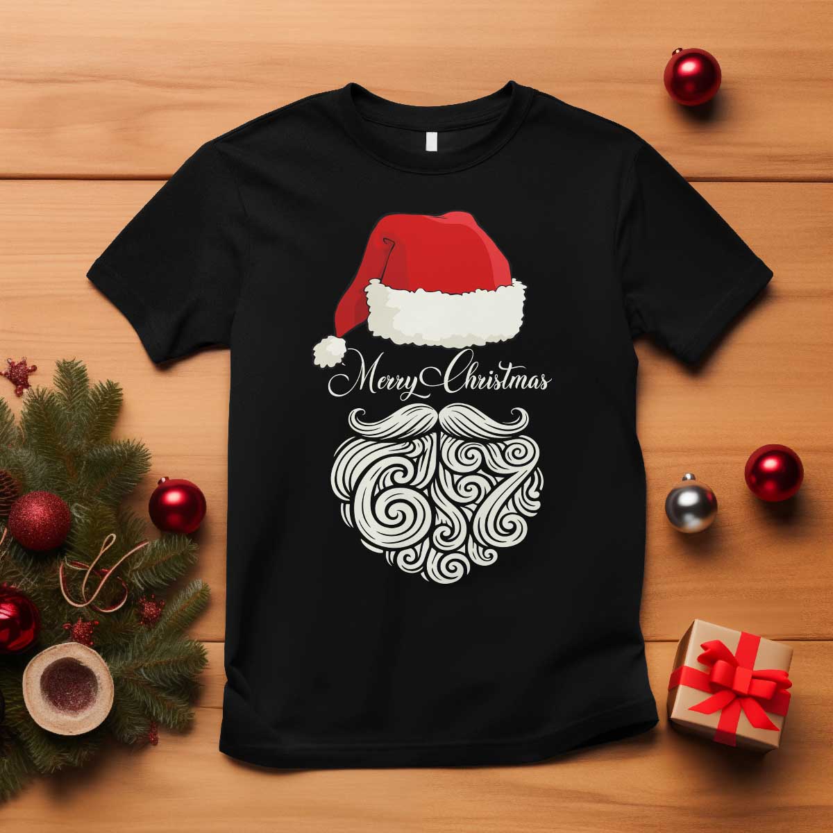 6 7 Xmas 67 Santa Six Seven Meme Merry Christmas T Shirt TS11 Black Print Your Wear