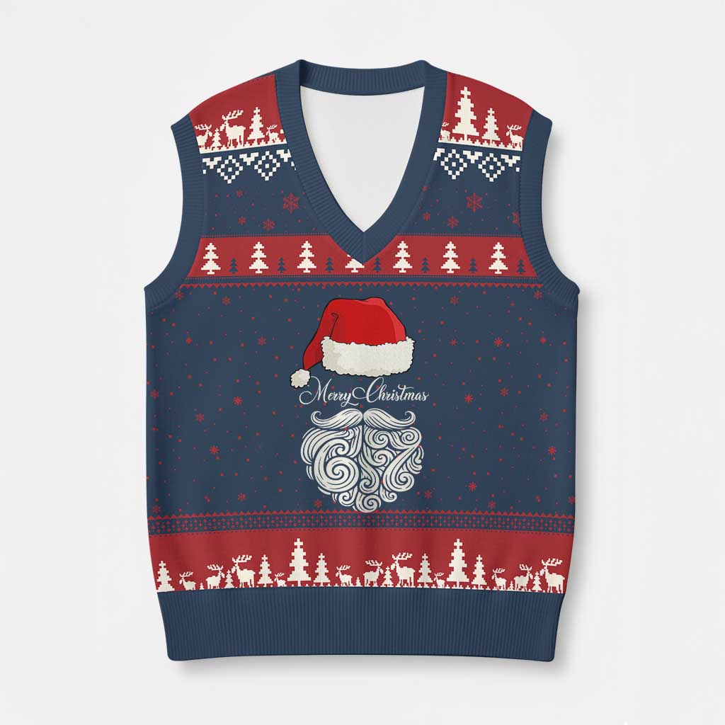 6 7 Xmas 67 Santa Six Seven Meme Merry Xmas V-Neck Knit Sweater Vest TS11 Navy Red Print Your Wear
