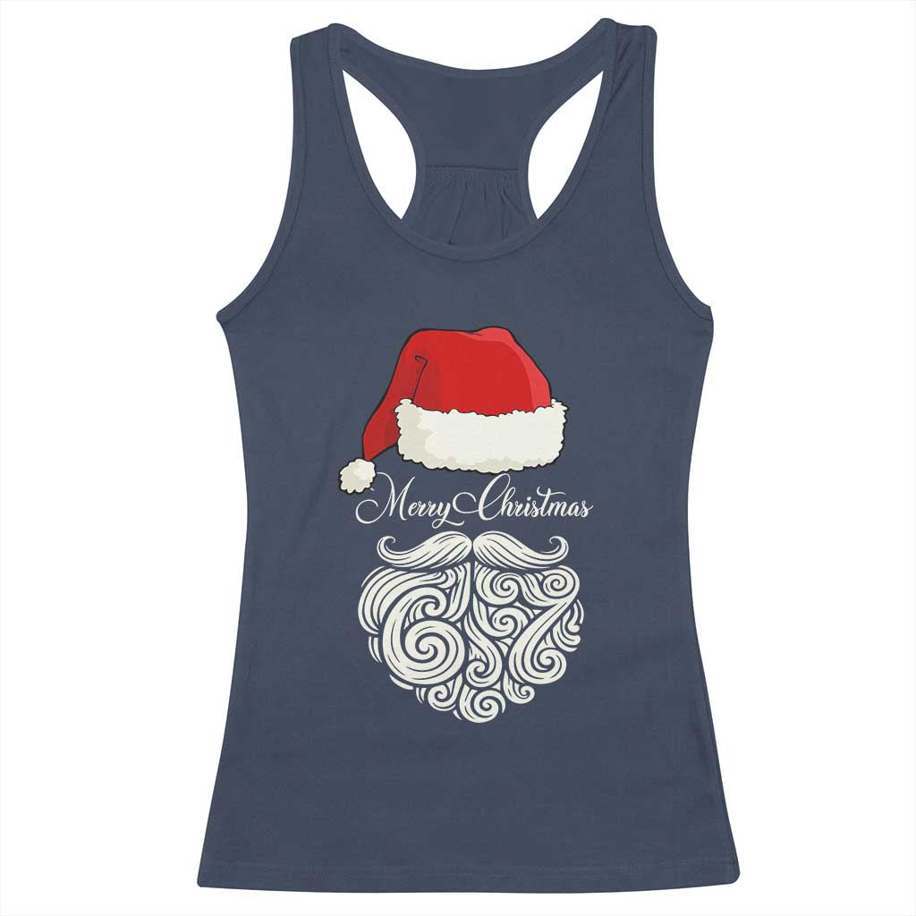 6 7 Xmas 67 Santa Six Seven Meme Merry Christmas Racerback Tank Top TS11 Navy Print Your Wear