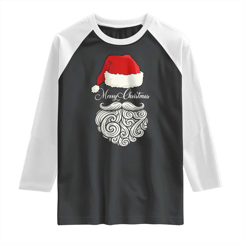 6 7 Xmas 67 Santa Six Seven Meme Merry Christmas Raglan Shirt TS11 Black White Print Your Wear