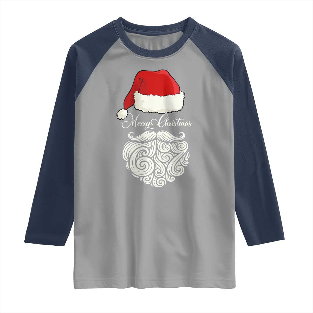 6 7 Xmas 67 Santa Six Seven Meme Merry Christmas Raglan Shirt TS11 Sport Gray Navy Print Your Wear