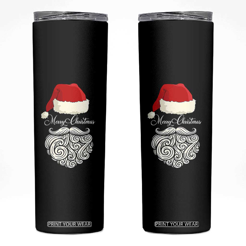 6 7 Xmas 67 Santa Six Seven Meme Merry Christmas Skinny Tumbler TS11 Black Print Your Wear
