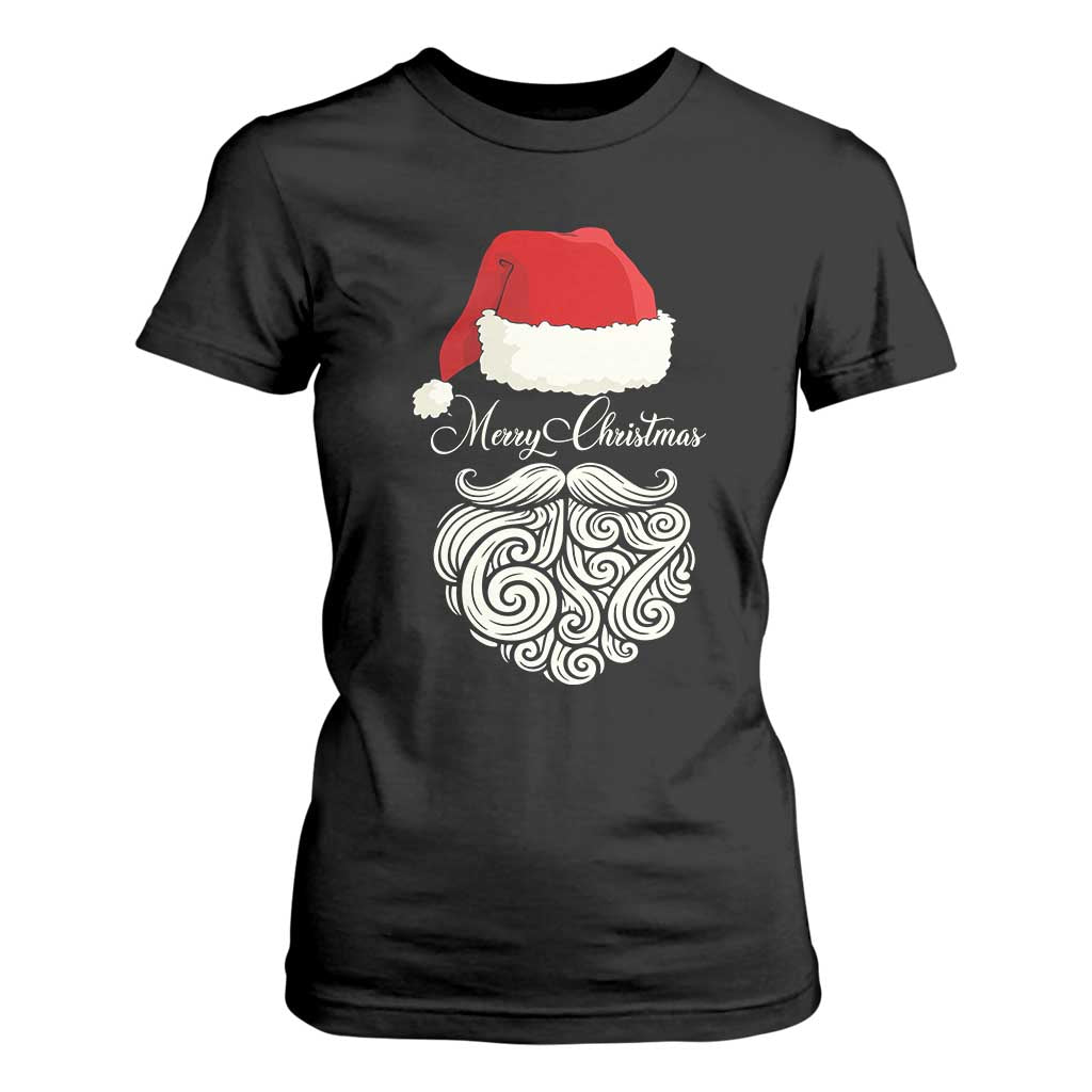 6 7 Xmas 67 Santa Six Seven Meme Merry Christmas T Shirt For Women TS11 Black Print Your Wear