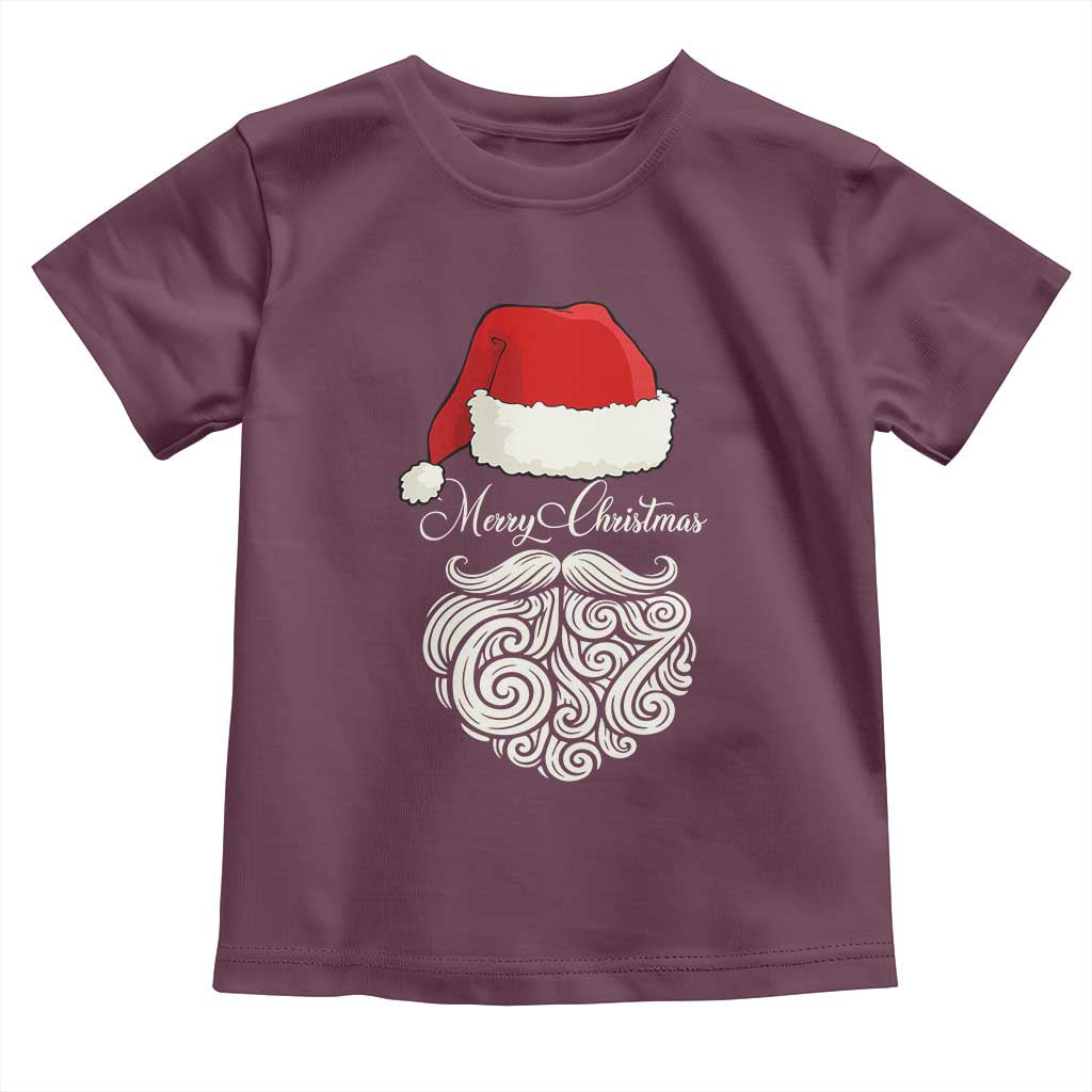 6 7 Xmas 67 Santa Six Seven Meme Merry Christmas Toddler T Shirt TS11 Maroon Print Your Wear