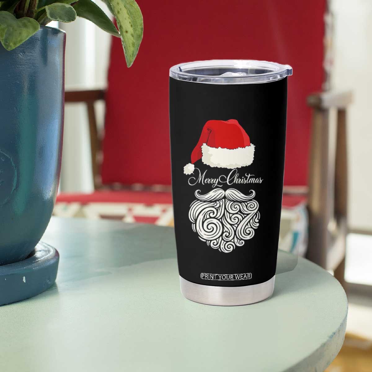 6 7 Xmas 67 Santa Six Seven Meme Merry Christmas Tumbler Cup TS11 Print Your Wear