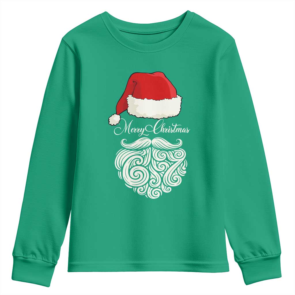 6 7 Xmas 67 Santa Six Seven Meme Merry Christmas Youth Sweatshirt TS11 Irish Green Print Your Wear