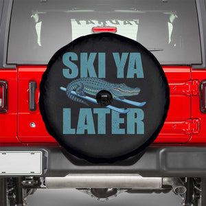 Funny Skiing Alligator Spare Tire Cover Ski Ya Later Skier Winter Sport TS11 Black Print Your Wear