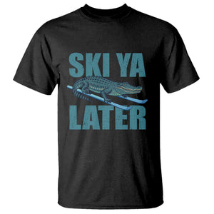 Funny Skiing Alligator T Shirt Ski Ya Later Skier Winter Sport TS11 Black Print Your Wear