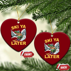 Funny Skiing Alligator Ceramic Ornament Ski Ya Later Skier Snow Mountain Winter Sport TS11 Print Your Wear