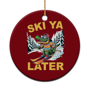 Funny Skiing Alligator Ceramic Ornament Ski Ya Later Skier Snow Mountain Winter Sport TS11 1pc Red Print Your Wear