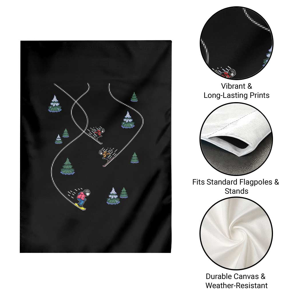Funny Pixel Ski Snowboard Winter Sport Game Lover Garden Flag TS11 Print Your Wear