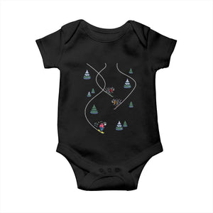Funny Pixel Ski Snowboard Winter Sport Game Lover Baby Onesie TS11 Black Print Your Wear