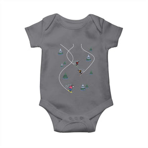 Funny Pixel Ski Snowboard Winter Sport Game Lover Baby Onesie TS11 Charcoal Print Your Wear