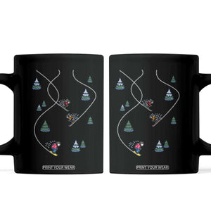 Funny Pixel Ski Snowboard Winter Sport Game Lover Coffee Mug TS11 Black Print Your Wear