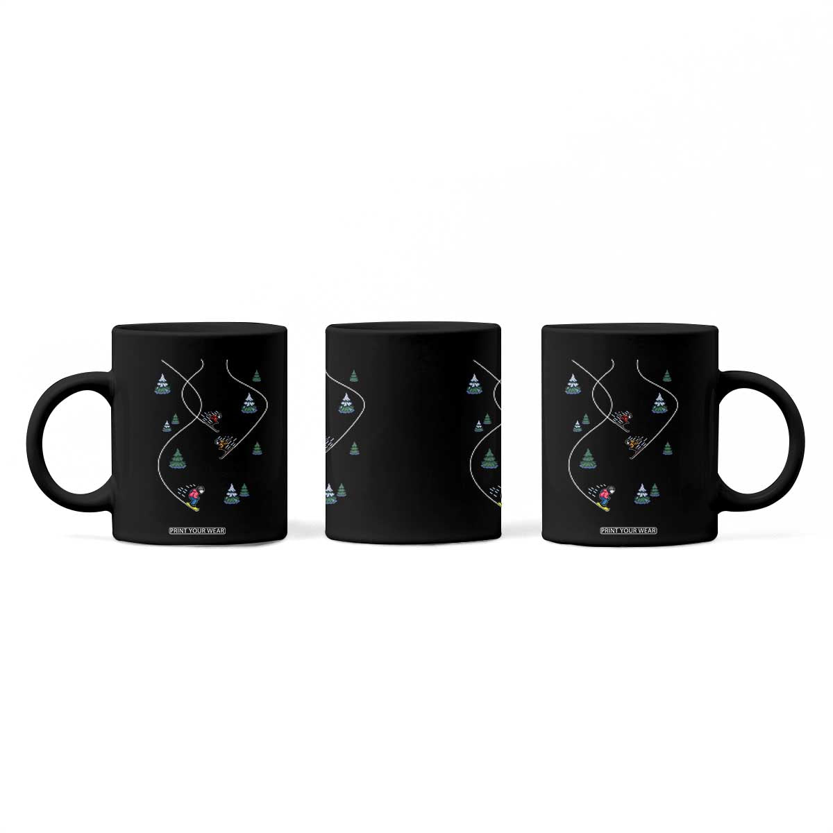 Funny Pixel Ski Snowboard Winter Sport Game Lover Coffee Mug TS11 Print Your Wear
