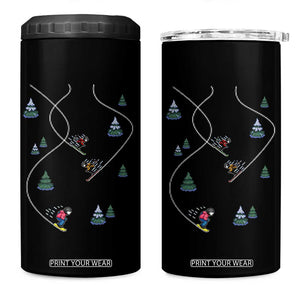 Funny Pixel Ski Snowboard Winter Sport Game Lover 4 in 1 Can Cooler Tumbler TS11 One Size: 16 oz Black Print Your Wear