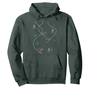 Funny Pixel Ski Snowboard Winter Sport Game Lover Hoodie TS11 Dark Forest Green Print Your Wear