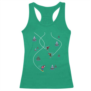 Funny Pixel Ski Snowboard Winter Sport Game Lover Racerback Tank Top TS11 Irish Green Print Your Wear