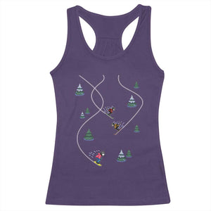 Funny Pixel Ski Snowboard Winter Sport Game Lover Racerback Tank Top TS11 Purple Print Your Wear