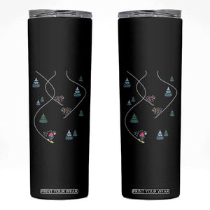 Funny Pixel Ski Snowboard Winter Sport Game Lover Skinny Tumbler TS11 Black Print Your Wear