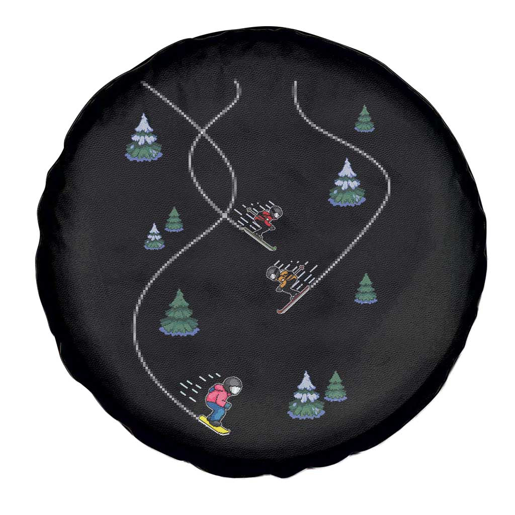 Funny Pixel Ski Snowboard Winter Sport Game Lover Spare Tire Cover TS11 Print Your Wear