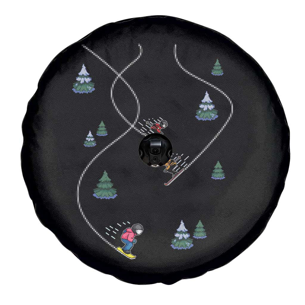 Funny Pixel Ski Snowboard Winter Sport Game Lover Spare Tire Cover TS11 Print Your Wear