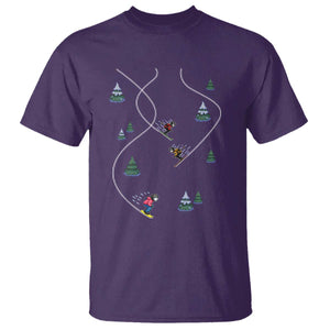 Funny Pixel Ski Snowboard Winter Sport Game Lover T Shirt TS11 Purple Print Your Wear