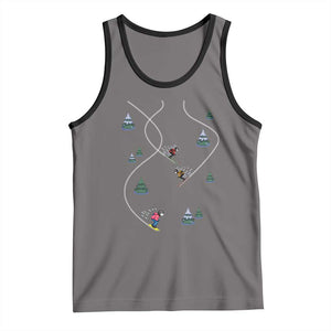 Funny Pixel Ski Snowboard Winter Sport Game Lover Tank Top TS11 Deep Heather Black Print Your Wear