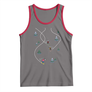 Funny Pixel Ski Snowboard Winter Sport Game Lover Tank Top TS11 Deep Heather Red Print Your Wear
