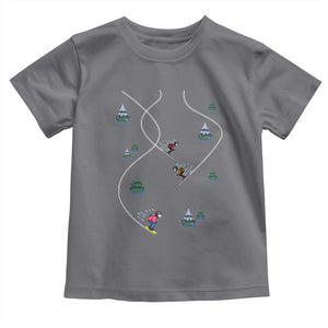 Funny Pixel Ski Snowboard Winter Sport Game Lover Toddler T Shirt TS11 Charcoal Print Your Wear
