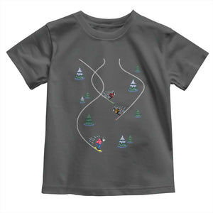 Funny Pixel Ski Snowboard Winter Sport Game Lover Toddler T Shirt TS11 Dark Heather Print Your Wear