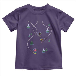 Funny Pixel Ski Snowboard Winter Sport Game Lover Toddler T Shirt TS11 Purple Print Your Wear