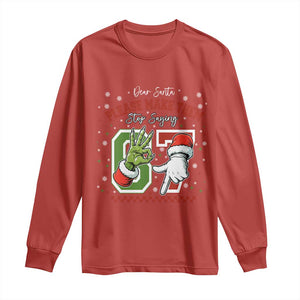 Funny Dear Santa Please Make Them Stop Saying 67 Christmas Long Sleeve Shirt Six Seven Meme Xmas TS11 Red Print Your Wear