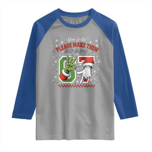Funny Dear Santa Please Make Them Stop Saying 67 Christmas Raglan Shirt Six Seven Meme Xmas TS11 Sport Gray Royal Print Your Wear