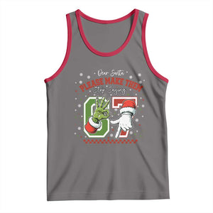 Funny Dear Santa Please Make Them Stop Saying 67 Christmas Tank Top Six Seven Meme Xmas TS11 Deep Heather Red Print Your Wear