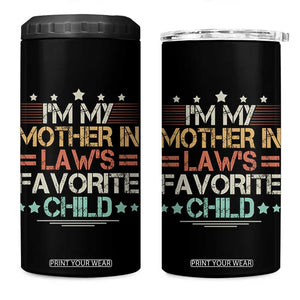 I Am My Mother In Laws Favorite Child 4 in 1 Can Cooler Tumbler Family Humor TS11 One Size: 16 oz Black Print Your Wear