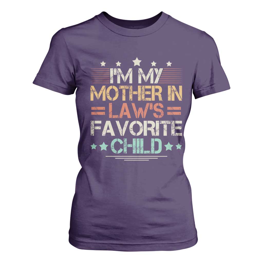 I Am My Mother In Laws Favorite Child T Shirt For Women Family Humor TS11 Purple Print Your Wear