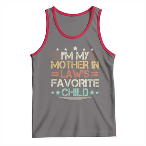 I Am My Mother In Laws Favorite Child Tank Top Family Humor TS11 Deep Heather Red Print Your Wear