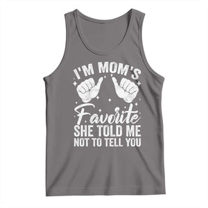 I Am Moms Favorite She Told Me Not To Tell You Tank Top TS11 Deep Heather Print Your Wear
