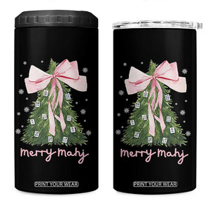 Funny Christmas Mahjong 4 in 1 Can Cooler Tumbler Merry Mahj Xmas Tree Gambling Chinese Game TS11 One Size: 16 oz Black Print Your Wear