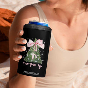 Funny Christmas Mahjong 4 in 1 Can Cooler Tumbler Merry Mahj Xmas Tree Gambling Chinese Game TS11 Print Your Wear