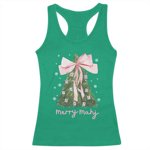 Funny Christmas Mahjong Racerback Tank Top Merry Mahj Xmas Tree Gambling Chinese Game TS11 Irish Green Print Your Wear