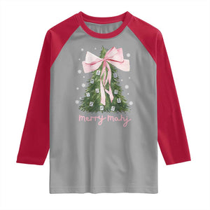 Funny Christmas Mahjong Raglan Shirt Merry Mahj Xmas Tree Gambling Chinese Game TS11 Sport Gray Red Print Your Wear