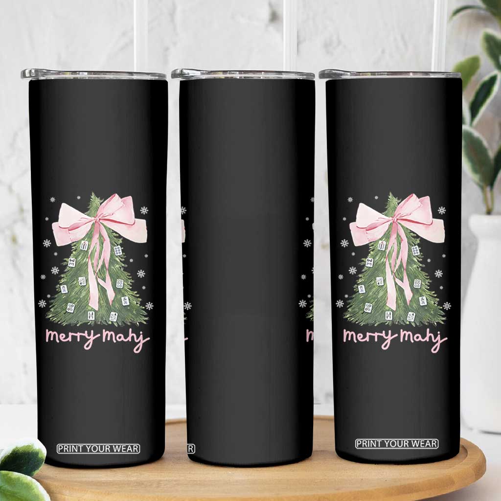 Funny Christmas Mahjong Skinny Tumbler Merry Mahj Xmas Tree Gambling Chinese Game TS11 Print Your Wear