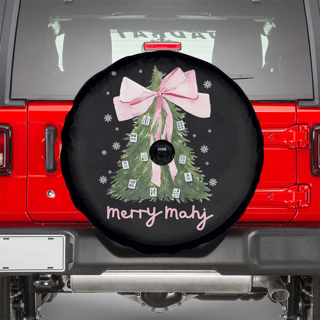 Funny Christmas Mahjong Spare Tire Cover Merry Mahj Xmas Tree Gambling Chinese Game TS11 Black Print Your Wear
