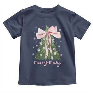 Funny Christmas Mahjong Toddler T Shirt Merry Mahj Xmas Tree Gambling Chinese Game TS11 Navy Print Your Wear