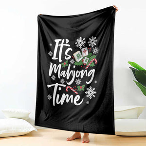 Funny Christmas Mahjong Throw Blanket It Is Mahjong Time Gambling Xmas Chinese Game TS11 Print Your Wear