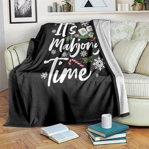 Funny Christmas Mahjong Throw Blanket It Is Mahjong Time Gambling Xmas Chinese Game TS11 Print Your Wear
