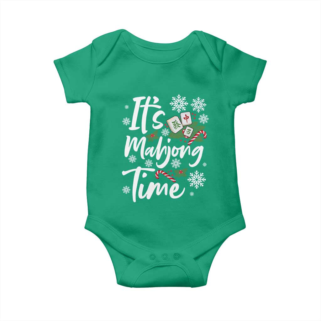 Funny Christmas Mahjong Baby Onesie It Is Mahjong Time Gambling Xmas Chinese Game TS11 Irish Green Print Your Wear